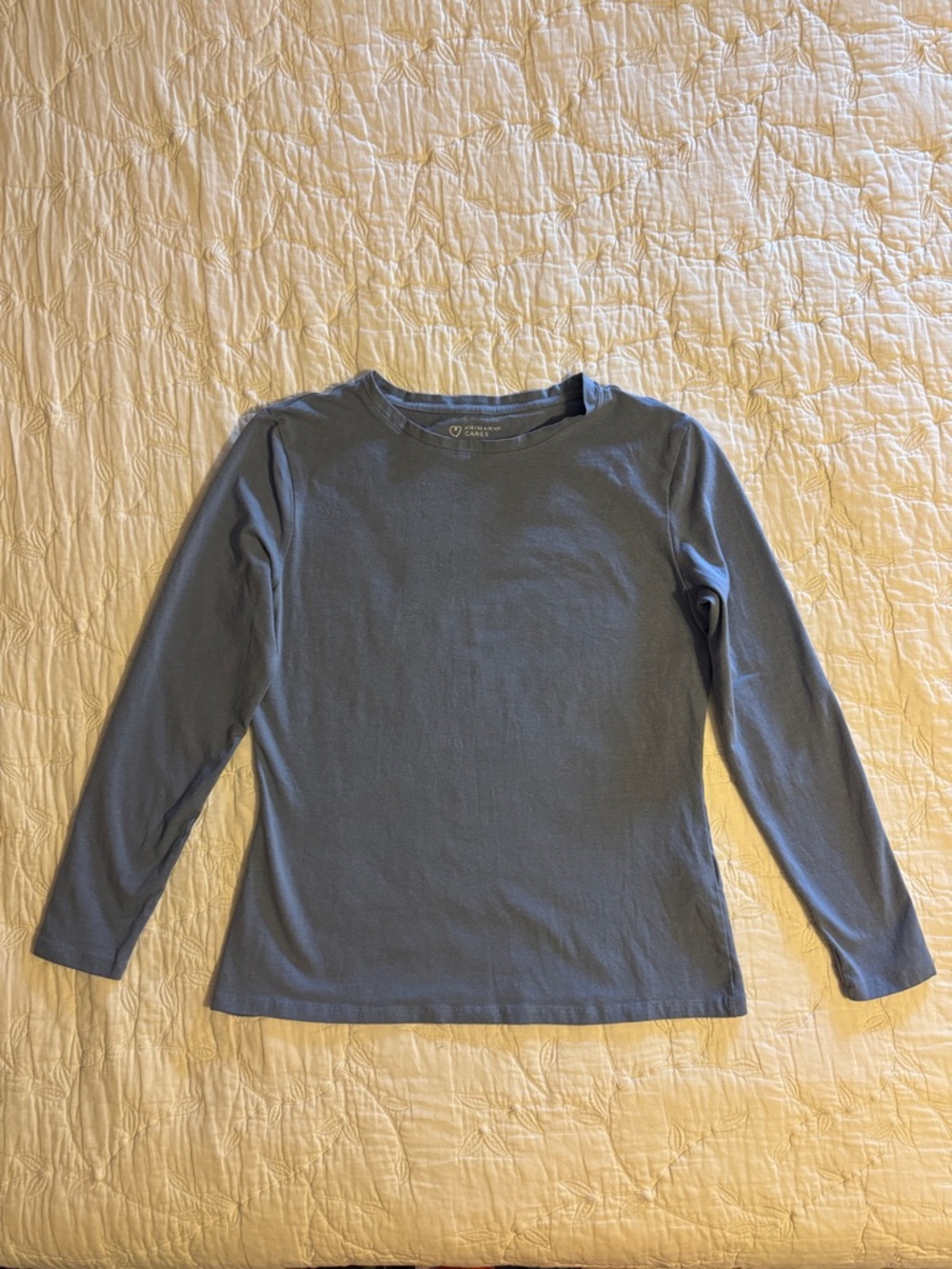 Primark Women's Long-Sleeve Crewneck Tee - Slate Blue